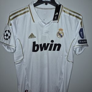 Adidas White and Gold Real Madrid Jersey